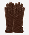 CA4439 (brown) - Women's Quilted Leather Gloves With Cashmere Lining - Leather Gloves Online - Luxury Leather Gloves - 1