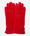 CA4439 (red) - Women's Quilted Leather Gloves With Cashmere Lining - Leather Gloves Online - Luxury Leather Gloves - 1