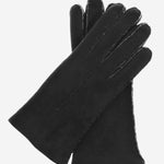 CA4465 (black) - Women's Italian Handsewn Sueded Lamb Shearling Gloves - Leather Gloves Online - Luxury Leather Gloves - 1