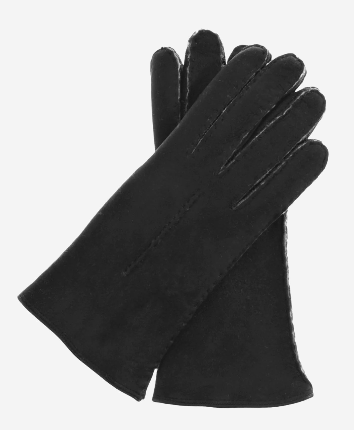 CA4465 (black) - Women's Italian Handsewn Sueded Lamb Shearling Gloves - Leather Gloves Online - Luxury Leather Gloves - 1