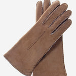 CA4465 (hazel) - Women's Italian Handsewn Sueded Lamb Shearling Gloves - Leather Gloves Online - Luxury Leather Gloves - 1