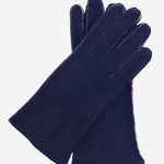 CA4465 (navy) - Women's Italian Handsewn Sueded Lamb Shearling Gloves - Leather Gloves Online - Luxury Leather Gloves - 1