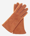 CA4465 (saddle) - Women's Italian Handsewn Sueded Lamb Shearling Gloves - Leather Gloves Online - Luxury Leather Gloves - 1