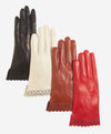 CA4534 (medium brown) - Women’s Italian unlined dress leather gloves with “lace-work" cuff