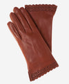 CA4534 (medium brown) - Women's Unlined Dress Leather Gloves with "Lace-work" Cuff - Leather Gloves Online - Luxury Leather Gloves - 1