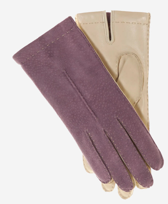 CA4538 (lilac) - Handsewn Italian carpincho women's dress gloves with cashmere lining