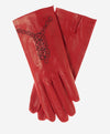 CA4539 (red) - Women's Unlined Dress Leather Gloves with "Lace-work" Design - Leather Gloves Online - Luxury Leather Gloves - 1