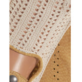 CA4620 (tan) - Women's Crochet and Carpincho Leather Driving Gloves