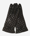 CA4643 (black) - Women's Cashmere Lined Quilted Leather Gloves with Bow - Leather Gloves Online - Luxury Leather Gloves - 1