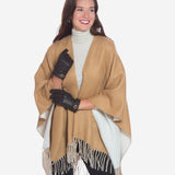CA4661 (black) - Women's Handsewn Cashmere Lined Deerskin Gloves with Distinctive Strap and Buckle - Leather Gloves Online - Luxury Leather Gloves - 4
