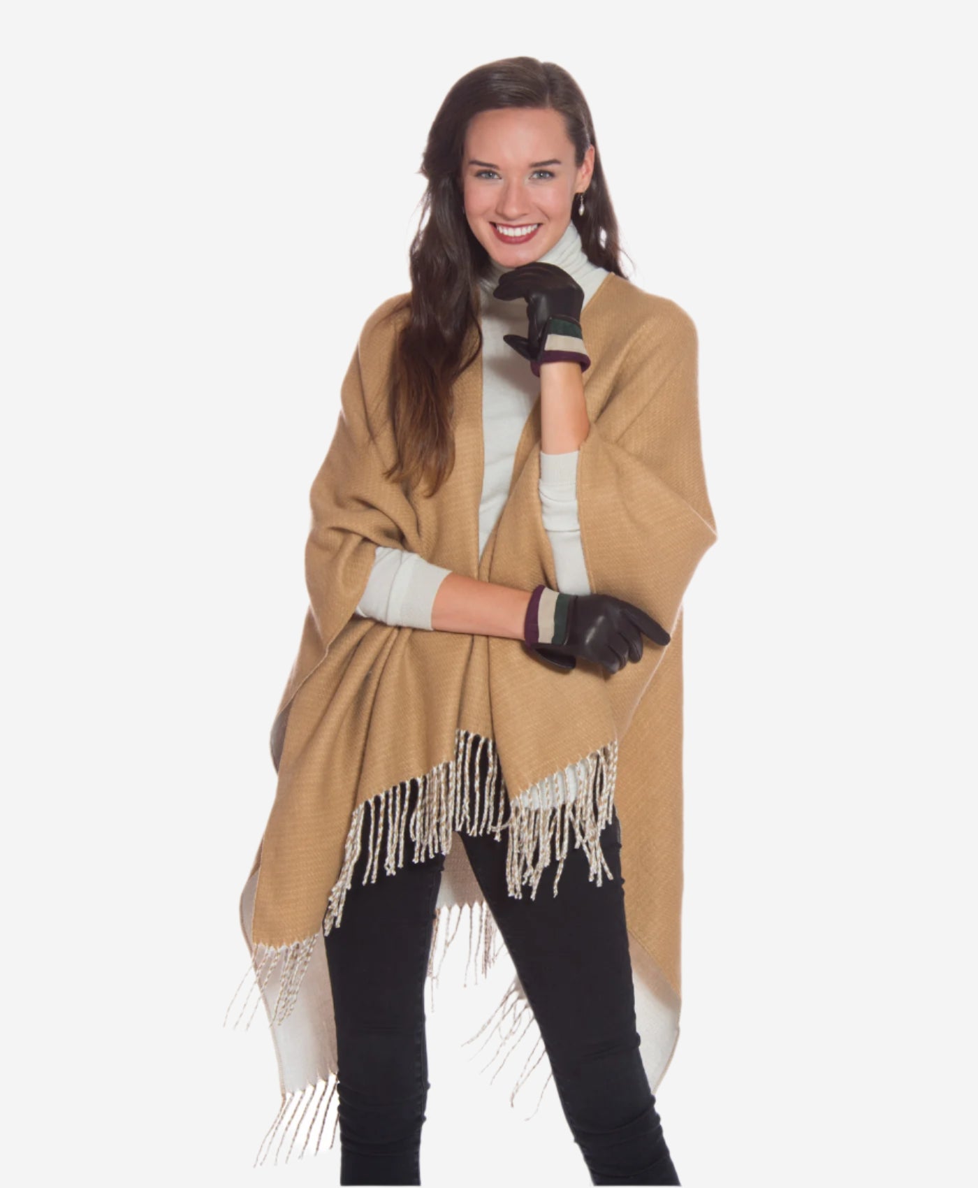 CA4661 (black) - Women's Handsewn Cashmere Lined Deerskin Gloves with Distinctive Strap and Buckle - Leather Gloves Online - Luxury Leather Gloves - 9