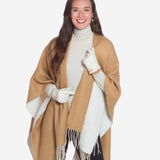 CA4661 (cream) - Women's Handsewn Cashmere Lined Deerskin Gloves with Distinctive Strap and Buckle - Leather Gloves Online - Luxury Leather Gloves - 2