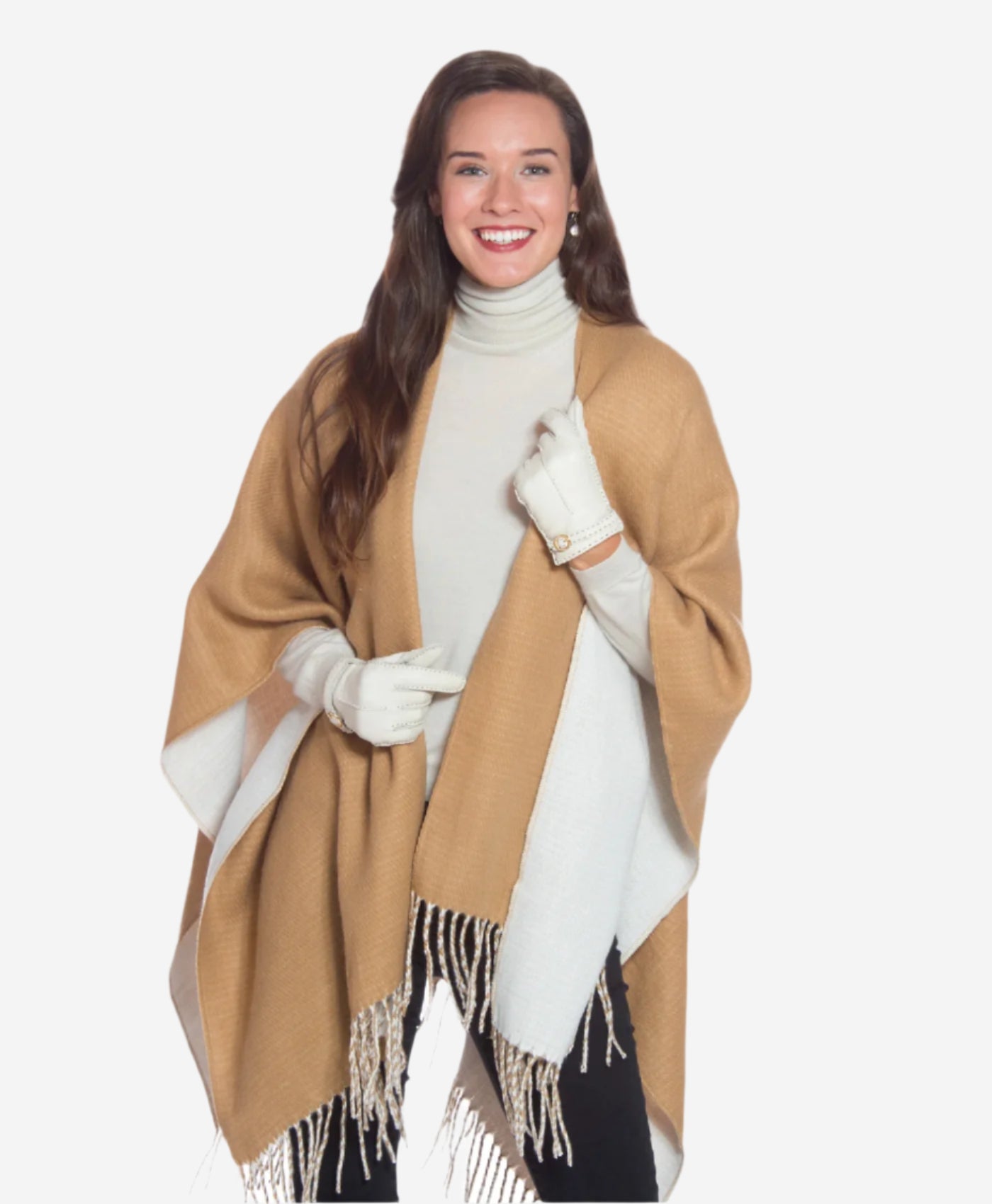 CA4661 (cream) - Women's Handsewn Cashmere Lined Deerskin Gloves with Distinctive Strap and Buckle - Leather Gloves Online - Luxury Leather Gloves - 2