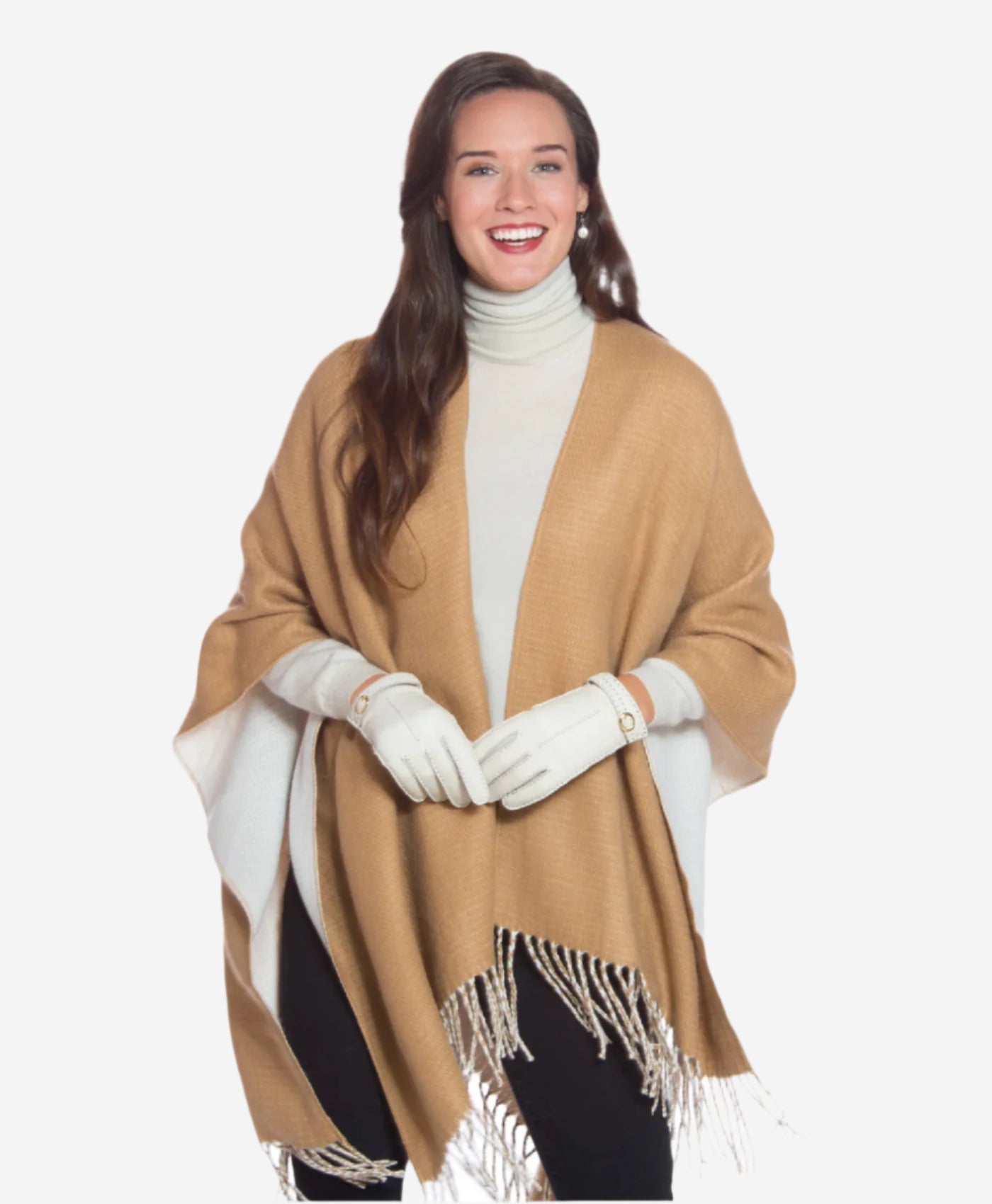 CA4661 (cream) - Women's Handsewn Cashmere Lined Deerskin Gloves with Distinctive Strap and Buckle - Leather Gloves Online - Luxury Leather Gloves - 3
