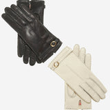 CA4661 (black) - Women's Handsewn Cashmere Lined Deerskin Gloves with Distinctive Strap and Buckle