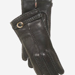 CA4661 (black) - Women's Handsewn Cashmere Lined Deerskin Gloves with Distinctive Strap and Buckle - Leather Gloves Online - Luxury Leather Gloves - 1