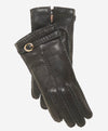 CA4661 (black) - Women's Handsewn Cashmere Lined Deerskin Gloves with Distinctive Strap and Buckle - Leather Gloves Online - Luxury Leather Gloves - 1