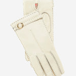CA4661 (cream) - Women's Handsewn Cashmere Lined Deerskin Gloves with Distinctive Strap and Buckle - Leather Gloves Online - Luxury Leather Gloves - 1