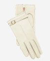 CA4661 (cream) - Women's Handsewn Cashmere Lined Deerskin Gloves with Distinctive Strap and Buckle - Leather Gloves Online - Luxury Leather Gloves - 1