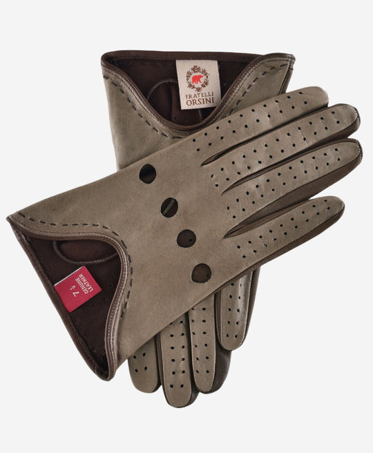 CA4918 (taupe) - Women’s unlined Italian lambskin driving gloves with ventilation holes