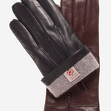 CC3001 (brown) - Men's Italian Cashmere Lined Leather Gloves