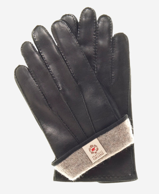 CC3104 (black) - Men's Italian handsewn cashmere lined leather gloves