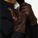 CC3104 (brown) - Men's Handsewn Cashmere Lined Leather Gloves - Leather Gloves Online - Luxury Leather Gloves - 3