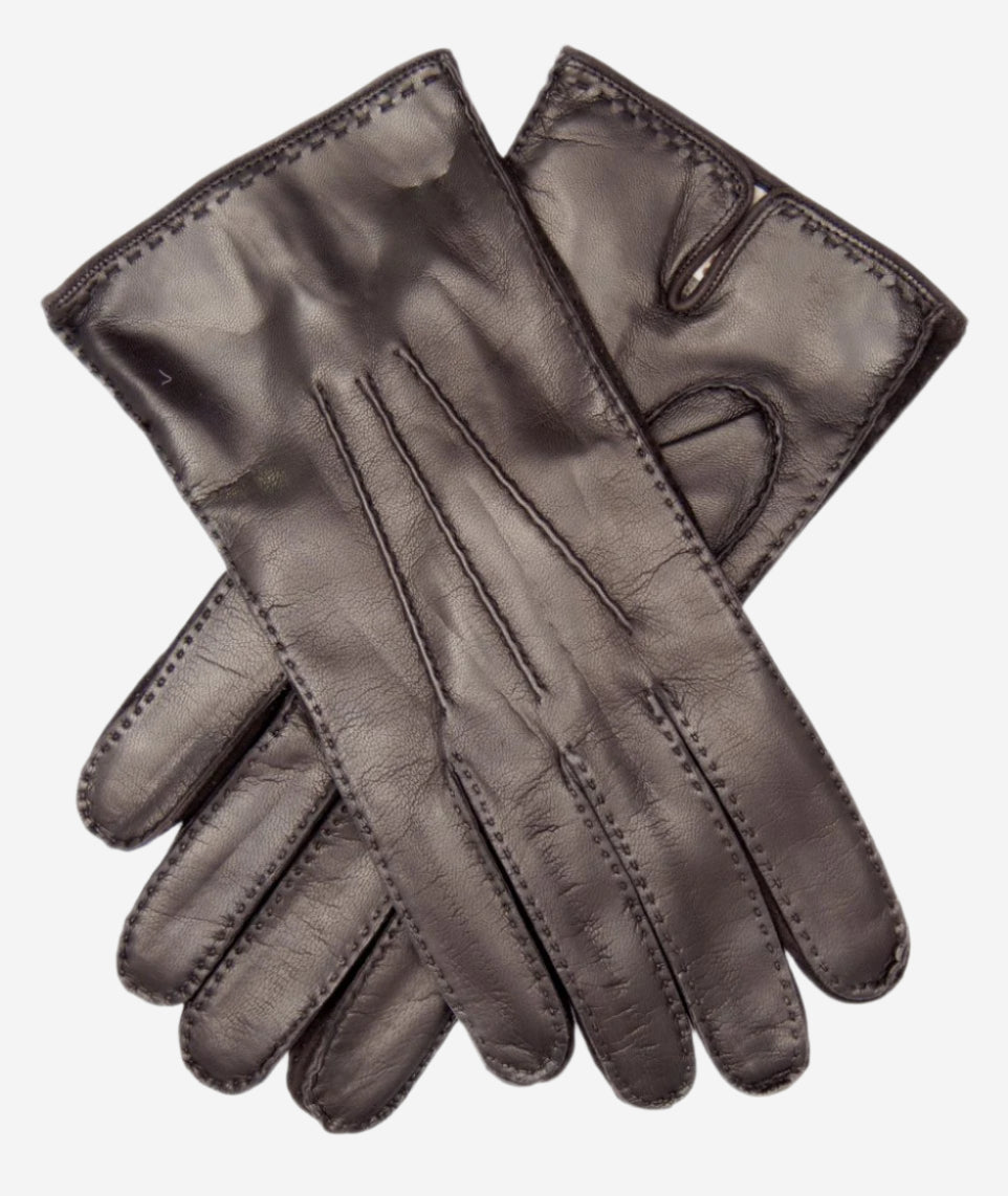CC3104 (brown) - Men's Handsewn Cashmere Lined Leather Gloves - Leather Gloves Online - Luxury Leather Gloves - 1