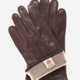 CC3104 (brown) - Men's Handsewn Cashmere Lined Leather Gloves - Leather Gloves Online - Luxury Leather Gloves - 2