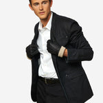 CC3115 (black) - Men's Italian  Deerskin Leather Gloves with Cashmere Lining - Leather Gloves Online - Luxury Leather Gloves - 3