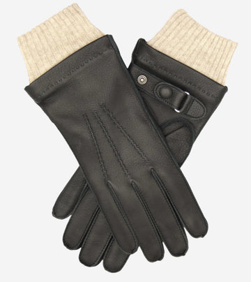 CC3115 (black) - Men's Italian  Deerskin Leather Gloves with Cashmere Lining - Leather Gloves Online - Luxury Leather Gloves - 2