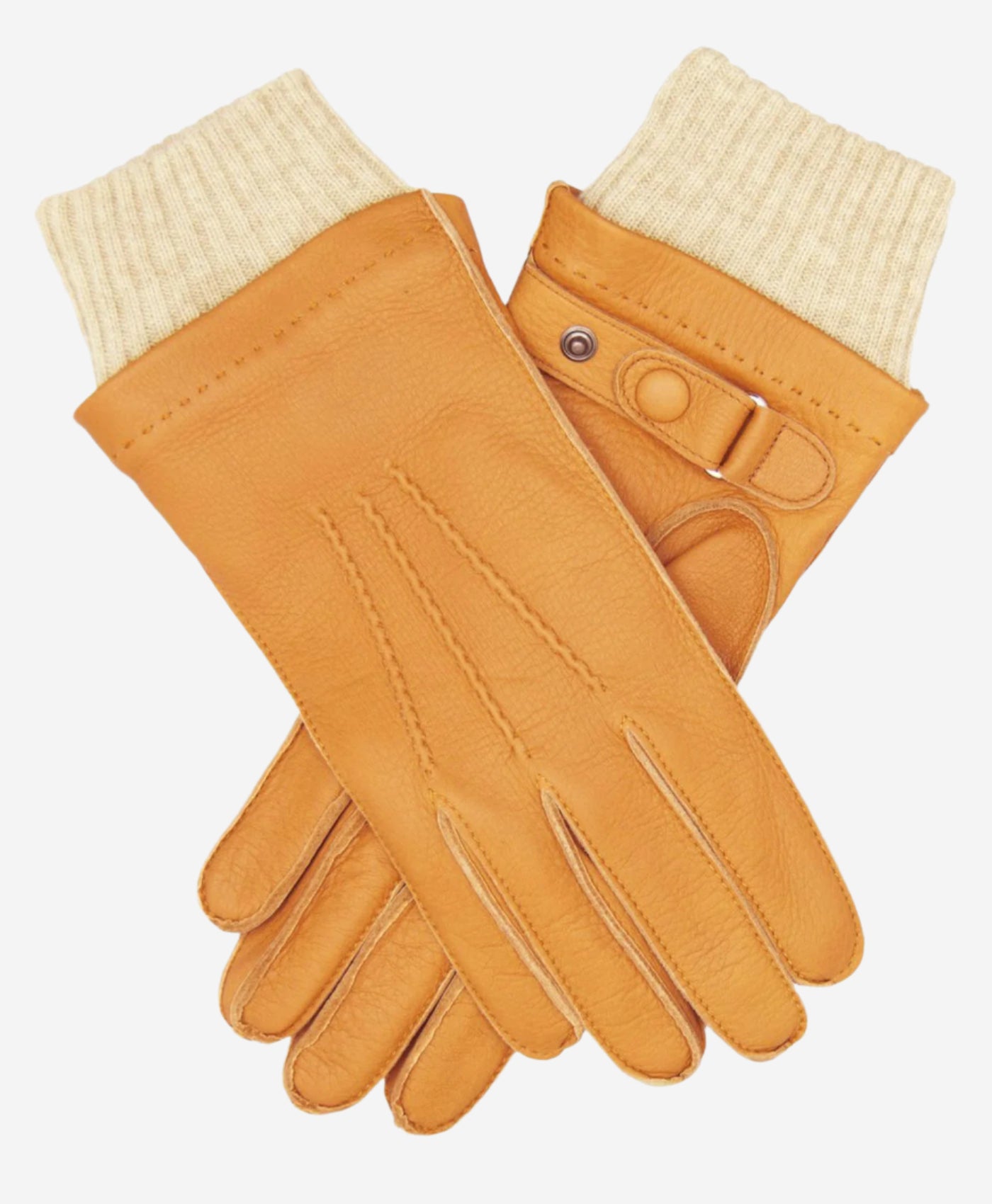 CC3115 (saddle) - Men's Italian  Deerskin Leather Gloves with Cashmere Lining - Leather Gloves Online - Luxury Leather Gloves - 1
