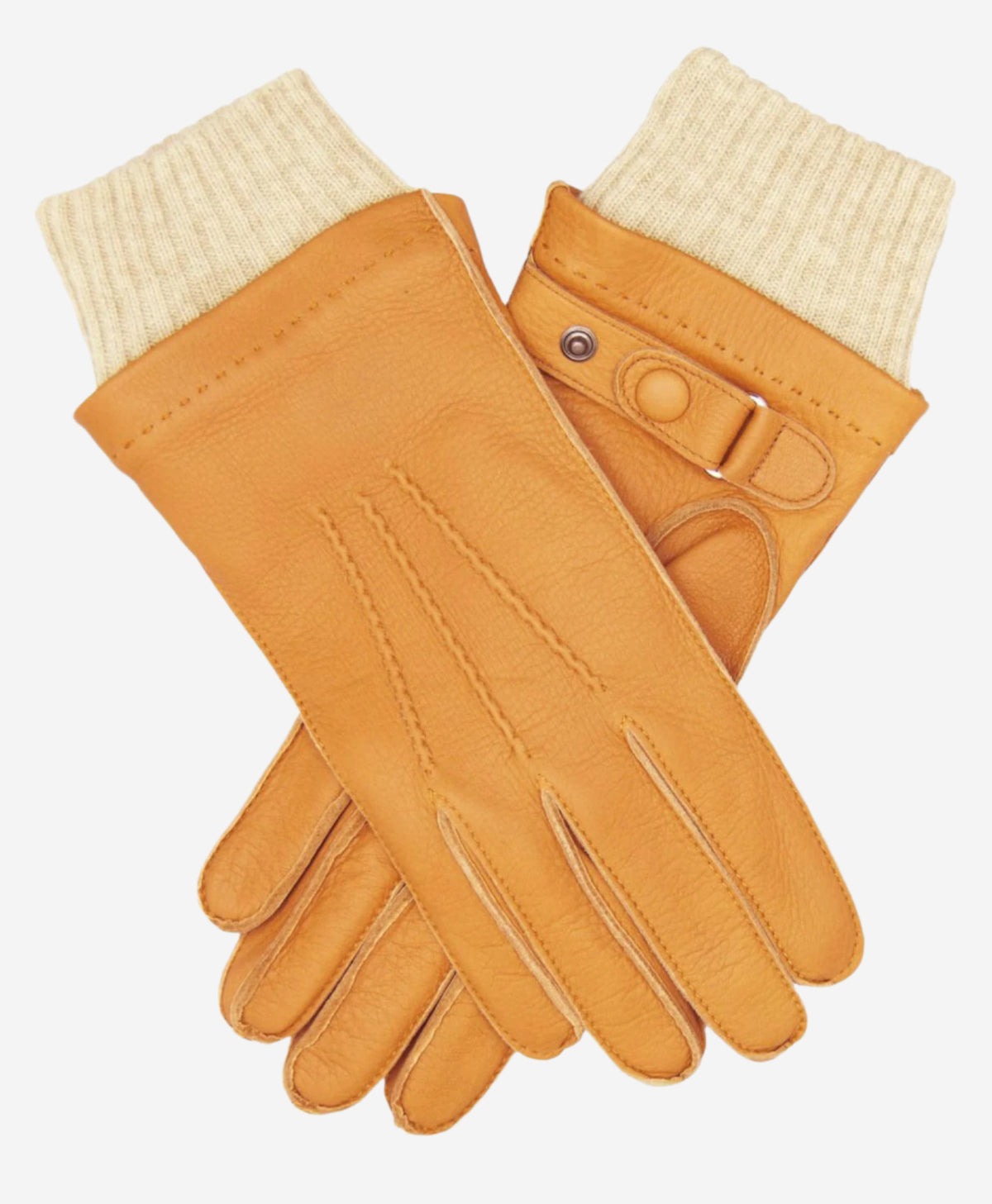 CC3115 (saddle) - Men's Italian  Deerskin Leather Gloves with Cashmere Lining - Leather Gloves Online - Luxury Leather Gloves - 1
