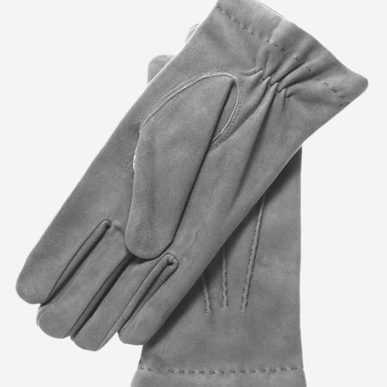 CC3117 (grey) - Men's Italian Cashmere Lined Suede Formal and Dress Leather Gloves - Leather Gloves Online - Luxury Leather Gloves - 1