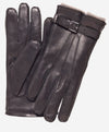 CC3239 (black) - Men's Italian Cashmere Lined Lambskin Gloves with Belt - Leather Gloves Online - Luxury Leather Gloves - 2