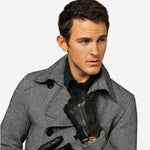 CC3239 (black) - Men's Italian Cashmere Lined Lambskin Gloves with Belt - Leather Gloves Online - Luxury Leather Gloves - 3