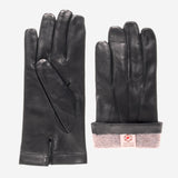 CC3303 (black) - Men's Italian Cashmere Lined Leather Gloves with Longer Fingers