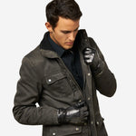 CC3301 (black) - Men's Italian Cashmere Lined Touchscreen Leather Gloves - Leather Gloves Online - Luxury Leather Gloves - 2