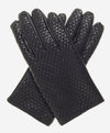 CC3339 (black) - Men's Woven Leather Gloves With Cashmere Lining - Leather Gloves Online - Luxury Leather Gloves - 1