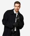 CC3339 (black) - Men's Woven Leather Gloves With Cashmere Lining - Leather Gloves Online - Luxury Leather Gloves - 3