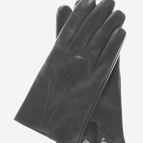 CC3341 (black) - Men's Italian Cashmere Lined Leather Gloves - Leather Gloves Online - Luxury Leather Gloves - 1