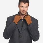 CC3434 (brown) - Men's Suede and Lambskin Gloves with Cashmere Lining - Leather Gloves Online - Luxury Leather Gloves - 2