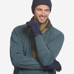 CC3434 (blue) - Men's Suede and Lambskin Gloves with Cashmere Lining - Leather Gloves Online - Luxury Leather Gloves - 1