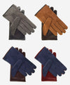CC3434 (blue/cordovan) - Men’s Italian suede and lambskin gloves with cashmere lining