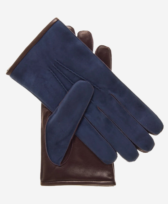 CC3434 (blue) - Men’s Italian suede and lambskin gloves with cashmere lining
