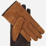 CC3434 (brown) - Men's Suede and Lambskin Gloves with Cashmere Lining - Leather Gloves Online - Luxury Leather Gloves - 1