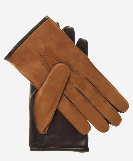 CC3434 (brown) -  Men’s Italian suede and lambskin gloves with cashmere lining