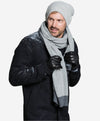 CC3502 (black) - Men’s Italian lambskin winter gloves with cashmere lining & extended wool cuff