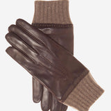 CC3502 (brown) - Men’s Lambskin Winter Gloves with Cashmere Lining & Extended Wool Cuff