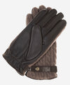 CC3510 (brown) - Men's Italian Cable Knit Cashmere and Leather Winter Gloves - Leather Gloves Online - Luxury Leather Gloves - 2